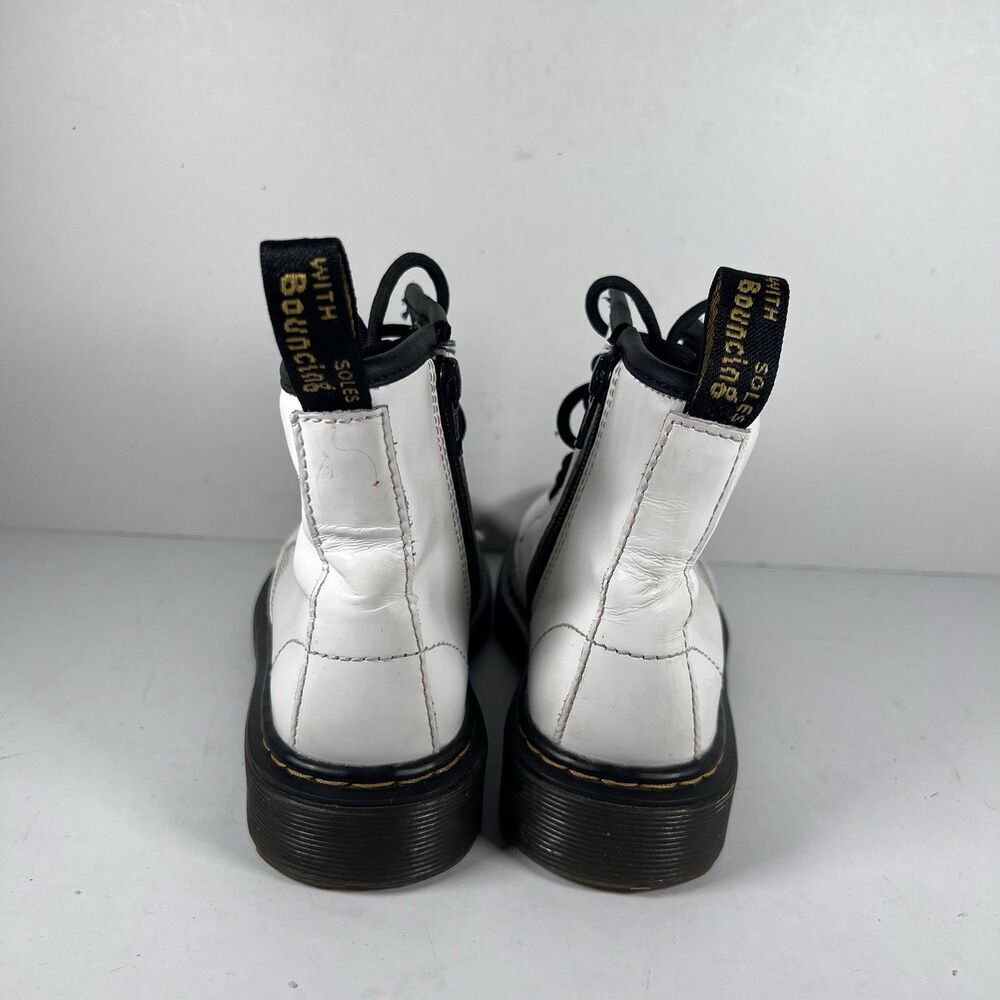 Dr. Doc Martens 1460J Lace Up White Combat Boots Youth Size 12 - Picture 4 of 7